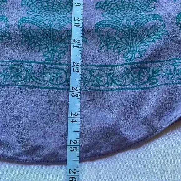 Anthropology 100% Silk Halter Tank Top Lavender Purple Teal Pattern Women Sz 10 - Picture 6 of 11